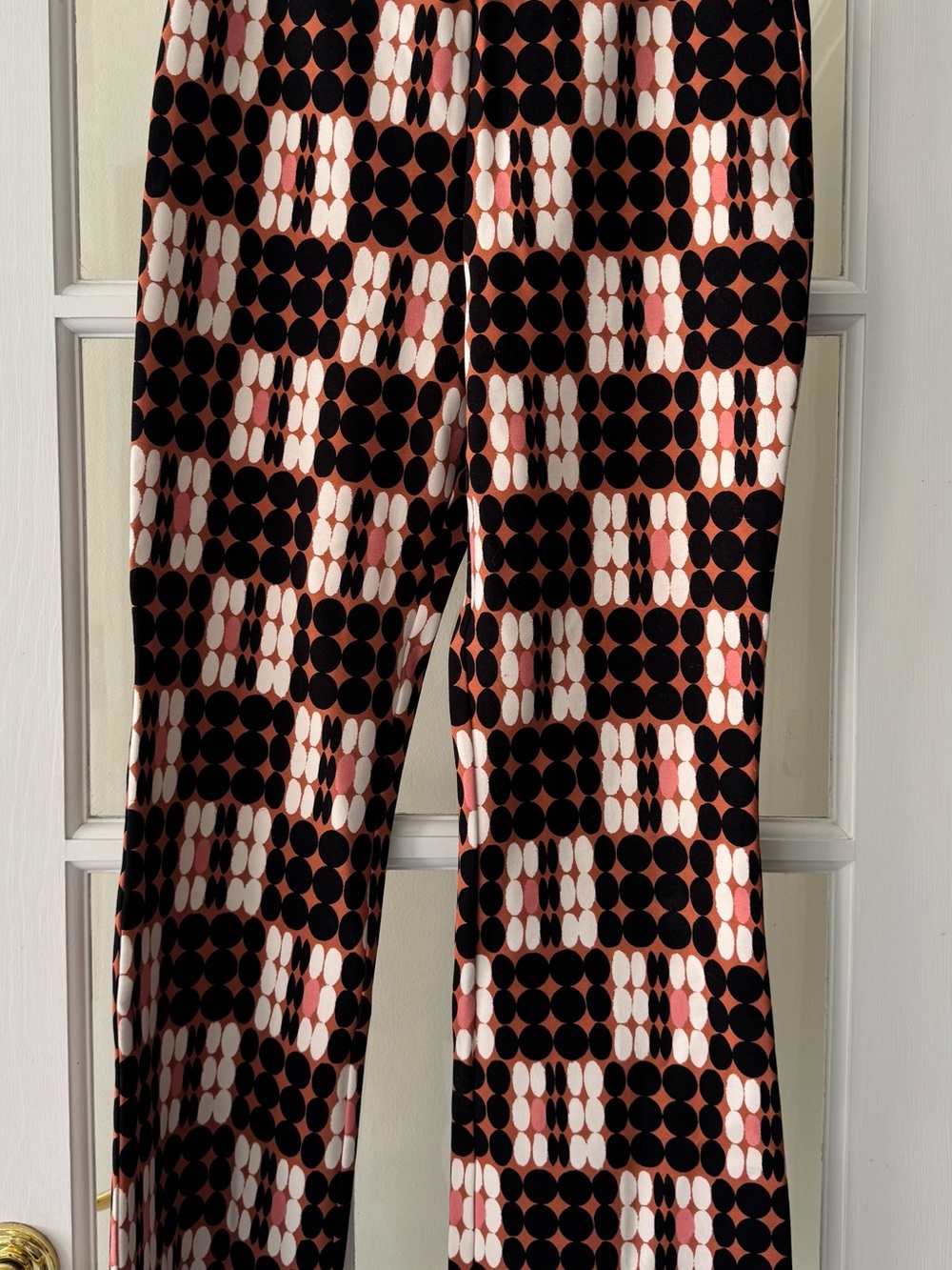 Maeve Anthropologie Rust, Black & Cream Geometric pants